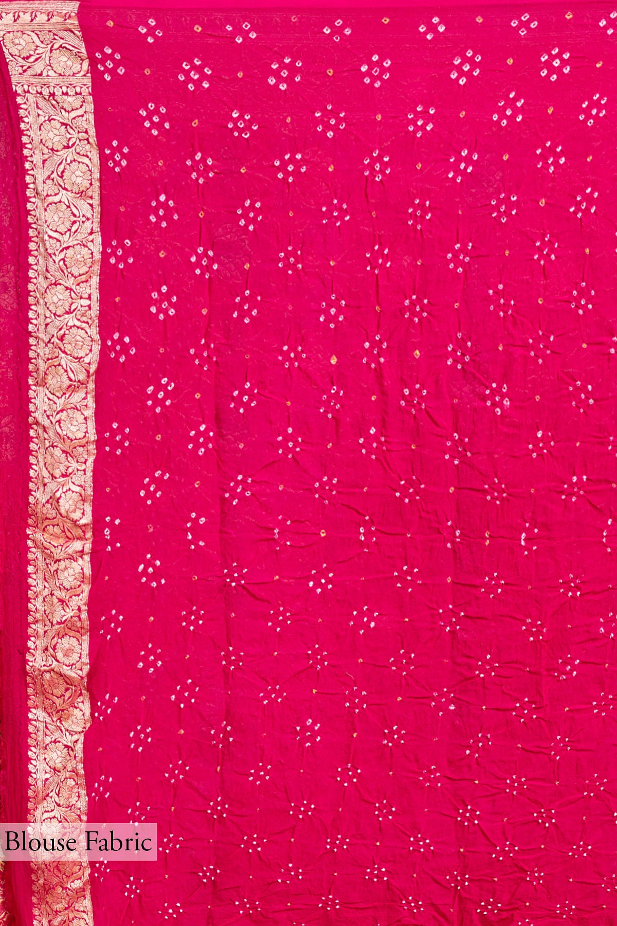 Samyakk Designer wedding bridal traditional party reception sarees Crimson Pink Zari Woven Georgette Bandhani Saree-CJ00750