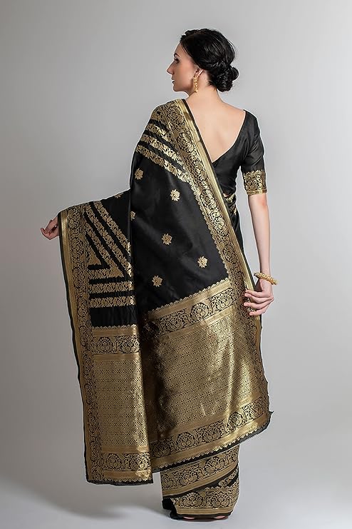 Lilots Women's Designer Banarasi Silk Jacquard Designer Saree With Blouse Piece