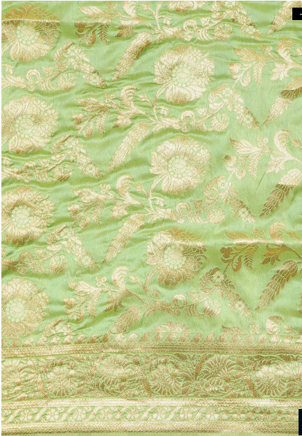 Pista green Color Designer Banarasi Silk Saree With Weaving Zari Work