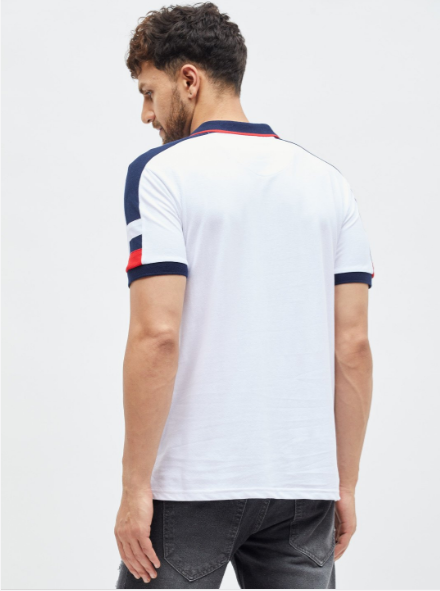 White Cotton Polo T-Shirt By Grunt for Men