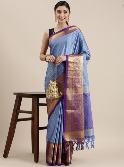 Cotton Silk Saree with Zari Woven Motifs